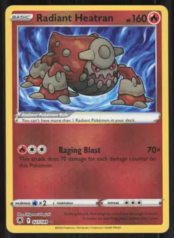 Pokemon TCG SWSH10: Astral Radiance #027/189 Radiant Heatran NM - Image 1