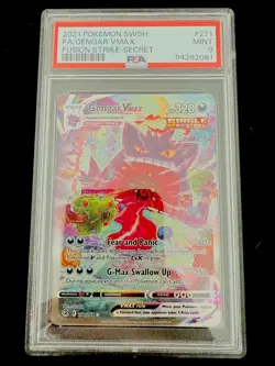 2021 Pokemon SWSH Fusion Strike Secret Rare Holo Gengar Vmax #271 PSA 9 - Image 1