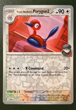 Pokemon TCG Team Rocket's Porygon2 154/182 Destined Rivals SV10 Reverse Holo NM - Image 1