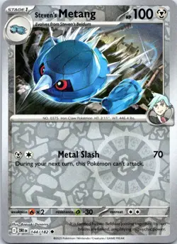 Steven's Metang 144/182 Uncommon Destined Rivals Pokemon Reverse Holo NM - Image 1