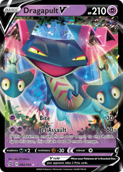 DRAGAPULT V 092/192 HOLO V RARE REBEL CLASH POKEMON NM - Image 3