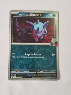 Team Rocket's Nidoran 114/182 Common Destined Rivals Pokemon Reverse Holo NM - Image 1
