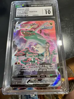 2022 POKEMON SILVER TEMPEST TRAINER GALLERY - HOLO RAYQUAZA VMAX CGC 10 GEM MINT - Image 1