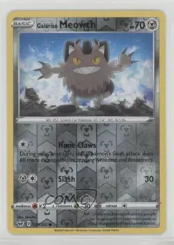 Galarian Meowth Reverse Foil Pokemon Sword & Shield #127 - Image 1