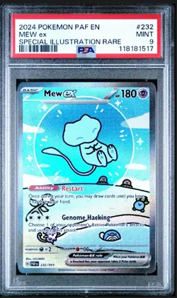 2024 POKEMON PAF EN-PALDEAN FATES SPECIAL ILLUSTRATION RARE #232 MEW EX PSA 9 - Image 1