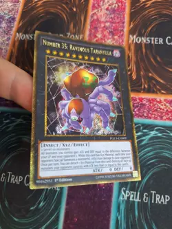 Yugioh Number 35: Ravenous Tarantula PGL3-EN009 Gold Secret Rare 1st Edition NM - Image 2
