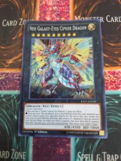 Yugioh Neo Galaxy-Eyes Cipher Dragon RATE-EN049 Super Rare 1st Edition Near Mint - Image 1
