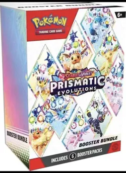 Pokemon TCG Scarlet Violet Prismatic Evolutions Booster Bundle 6 Packs Sealed - Image 1