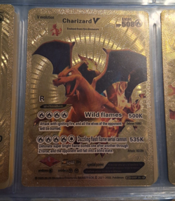 Pokemon Charizard V Gold Foil Fan Art Collector Card - 508 HP - Image 1