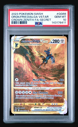 2023 Graded PSA 10 Origin Forme Dialga Vstar GG68 Pokemon Crown Zenith - Image 1
