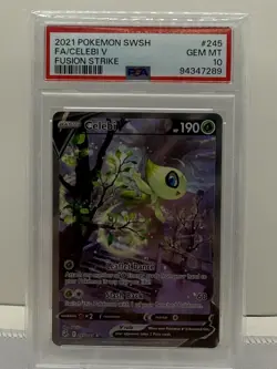 Pokemon TCG 2021 Celebi V Fusion Strike 245/264 Full Art Holo Ultra Rare PSA 10 - Image 1