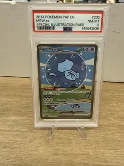 Pokemon Paldean Fates Mew Bubble Mew Special Illustration Rare PSA 8 - Image 1