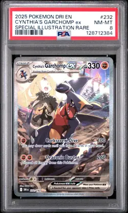 POKEMON 2025 CYNTHIA'S GARCHOMP EX 232/182 DESTINED RIVALS SIR PSA 8 - Image 1