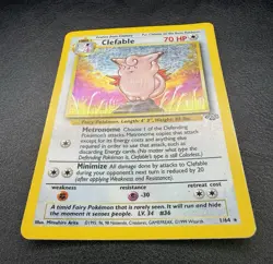 Clefable Holo 1/64 Jungle Unlimited Vintage Pokemon WOTC MP - Image 4