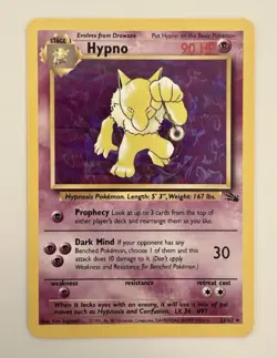 Hypno 8/62 Fossil Rare 1999 Unlimited Stage 1 90 HP Pokemon TCG Card - Image 1