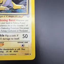 Pokemon Raikou Neo Revelation 1st Edition Holo Rare 13/64 English MP+ - Image 4