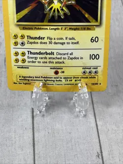 LP Zapdos - 16/102 - Pokemon Base Set Unlimited Holo Rare Card - Image 3