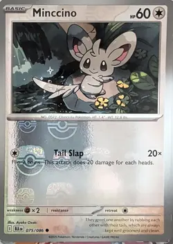 Minccino (Master Ball Pattern) 075/086 Common SV: Black Bolt Pokemon Near Mint - Image 1