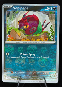 Pokemon TCG Venipede 054/086 (Master Ball Pattern) Sv: Black Bolt Holo NM - Image 1