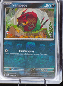 Pokemon TCG Venipede 054/086 (Master Ball Pattern) Sv: Black Bolt Holo NM - Image 3