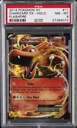 2014 POKEMON XY FLASHFIRE #11 CHARIZARD EX PSA 8 - Image 1