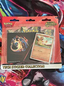 Pokemon Mega Evolution Ascended Heroes Tech Sticker Pack Charmander & Charizard - Image 1