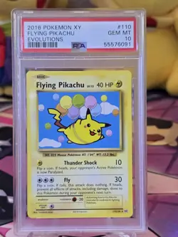 2016 Pokemon XY Flying Pikachu Evolutions #110 psa 10 - Image 1