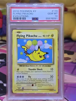 2016 Pokemon XY Flying Pikachu Evolutions #110 psa 10 - Image 2