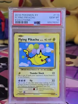 2016 Pokemon XY Flying Pikachu Evolutions #110 psa 10 - Image 3