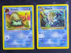 Pokemon TCG Omanyte Omastar Fossil Set Lot #40 #52 NM-Mint - Image 1
