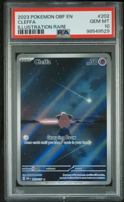 Pokemon TCG Cleffa Obsidian Flames Illustration Rare Card 202/197 PSA 10 - Image 1