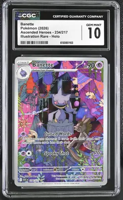 Pokemon GRADED Banette 234/217 Ascended Heroes IR 10 CGC ENGLISH - Image 1