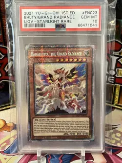 Yu-Gi-Oh! Bahalutiya, the Grand Radiance 1st Ed Starlight Rare LIOV-EN023 PSA 10 - Image 3