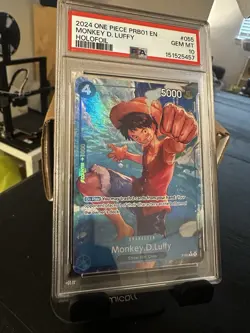 One Piece TCG: PSA 10 Monkey D Luffy PRB01 P-055 (Low Pop) - Image 1