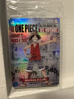 One Piece P-055 Monkey D. Luffy U.S. Voyage College Basketball Promo Card-SEALED - Image 3