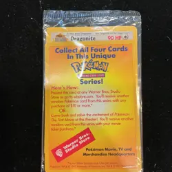 Sealed Dragonite Pokemon The First Movie WB Promo Black Star 1999 Card WOTC New - Image 1