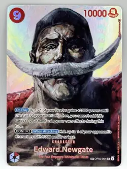 Edward Newgate One Piece Card Game Alt Art Kingdoms of Intrigue Foil OP02-004 NM - Image 1