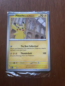 Pikachu At The Museum, Pokemon X Natural History Museum Jumbo Promo Card NEW - Image 1