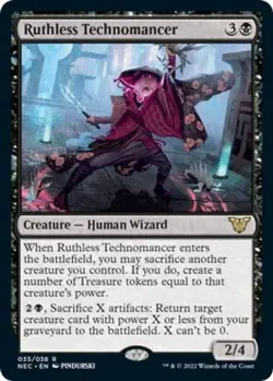Ruthless Technomancer -Foil Light Play MTG Commander: Kamigawa: Neon Dynasty - Image 1