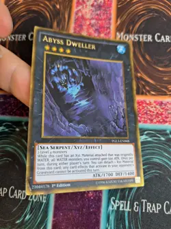Yugioh Abyss Dweller PGL3-EN068 Gold Rare 1st Edition Moderately Played - Image 2