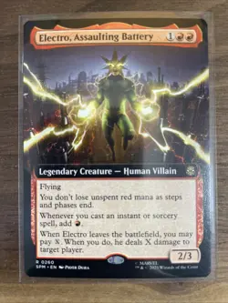 Electro, Assaulting Battery #0260 Extended Art Non-Foil Marvel's Spider-Man NM - Image 1