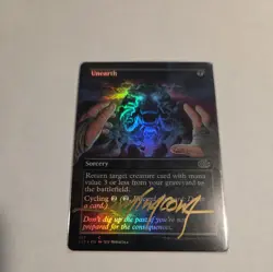 MTG FOIL Unearth(#357) Borderless - Double Masters 2022 - signed by artist - Image 1