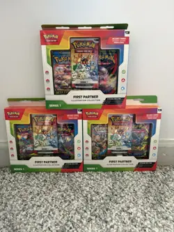 Pokemon First Partner Illustration Collection Series 1 - Lot of 3 Sealed Boxes - Image 1