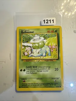 Pokemon TCG Bulbasaur Base Set 44/102 Regular Unlimited Common - Image 1