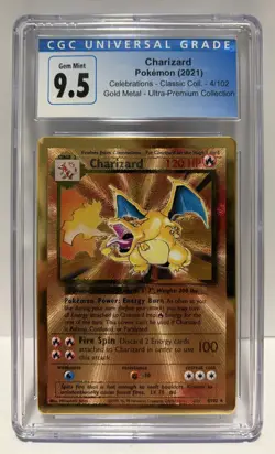 Pokemon Charizard Celebrations Ultra-Premium Classic Gold Metal Promo #4 CGC 9.5 - Image 1