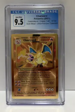 Pokemon Charizard Celebrations Ultra-Premium Classic Gold Metal Promo #4 CGC 9.5 - Image 2