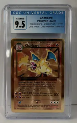 Pokemon Charizard Celebrations Ultra-Premium Classic Gold Metal Promo #4 CGC 9.5 - Image 3