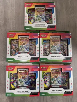 (Lot Of 5) First Partner Illustration Collection Series 1 New Sealed Pokemon TCG - Image 1