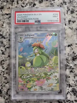 2025 POKEMON BLK EN LILLIGANT ILLUSTRATION RARE #092 PSA 9 MINT - Image 1
