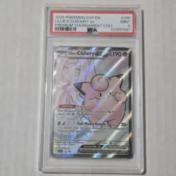 2025 POKEMON SVP PROMO PREMIUM TOURNAMENT COLL #195 LILLIE'S CLEFAIRY EX PSA 9 - Image 1